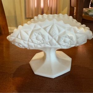 Fostoria Winburn Small Milk Glass Open Jam Jelly Oval Comport Stand